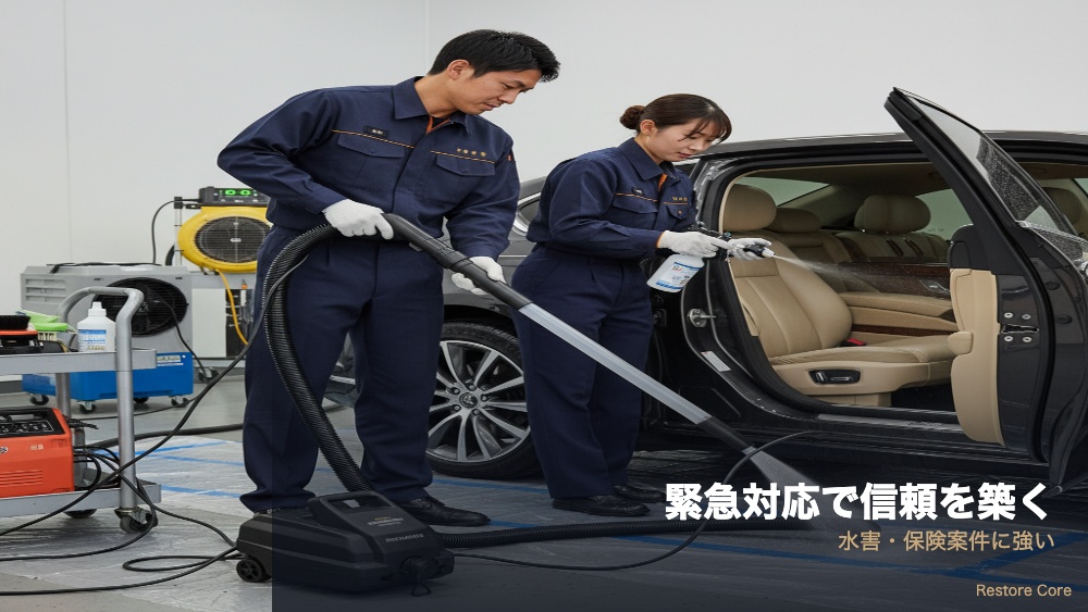 法人が見落としている高粗利ビジネス——車両保険で対応する特殊車内洗浄の全貌